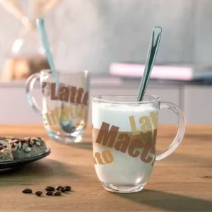 Leonardo 2 Latte Macchiato Tassen NAPOLI 380ml 3 Farbig + 2 Löffel 9