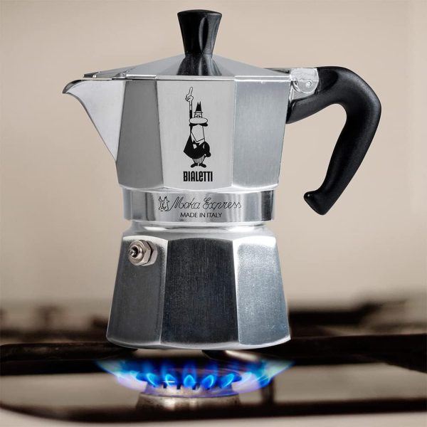 Bialetti - Moka Express: Ikonische Espressomaschine für die Herdplatte, macht echten Italienischen Kaffee, Moka-Kanne 3 Tassen (130ml), Aluminium, Silber, Alu 3