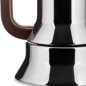 Alessi Espressomaschine 3.Tassen für Induktion Edelstahl, silber, 7 x 11.5 x 14 cm, 9090/3 12