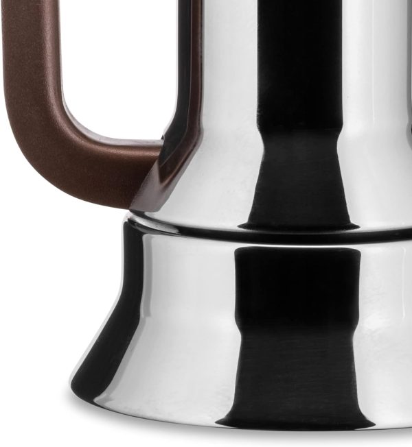 Alessi Espressomaschine 3.Tassen für Induktion Edelstahl, silber, 7 x 11.5 x 14 cm, 9090/3 4