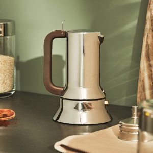 Alessi Espressomaschine 3.Tassen für Induktion Edelstahl, silber, 7 x 11.5 x 14 cm, 9090/3 14