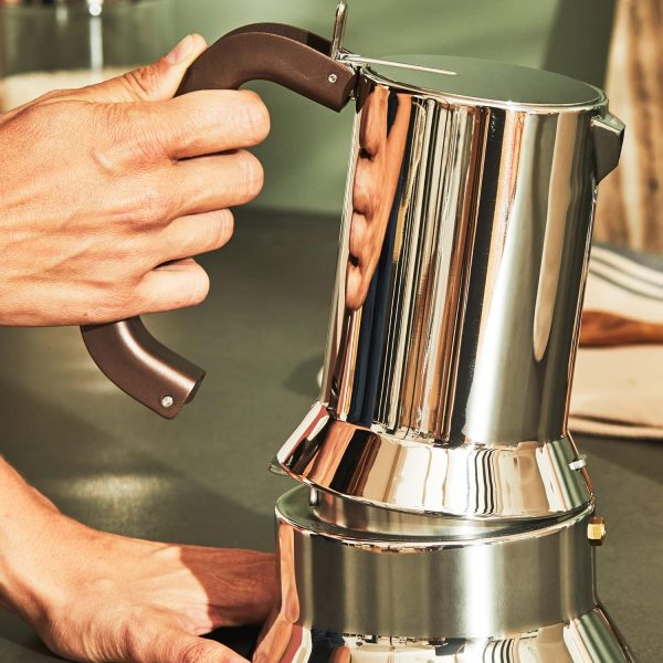 Alessi Espressomaschine 3.Tassen für Induktion Edelstahl, silber, 7 x 11.5 x 14 cm, 9090/3 6