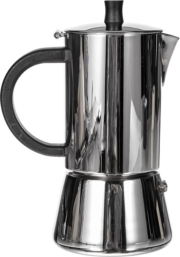 Cilio 0000342024 Espressokocher Figaro poliert, 4 Tassen, Edelstahl, silber, 10,6 x 13,4 x 20,8 cm 1