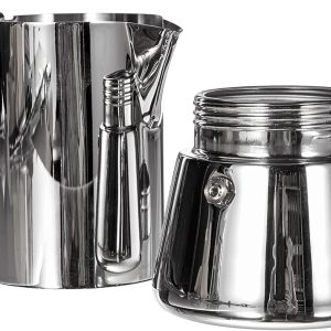 Cilio 0000342024 Espressokocher Figaro poliert, 4 Tassen, Edelstahl, silber, 10,6 x 13,4 x 20,8 cm 6