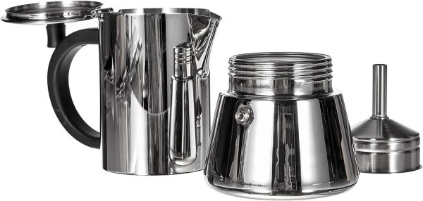 Cilio 0000342024 Espressokocher Figaro poliert, 4 Tassen, Edelstahl, silber, 10,6 x 13,4 x 20,8 cm 3