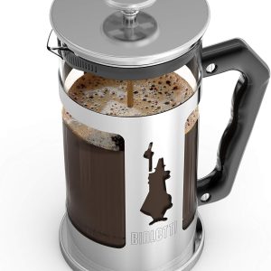 Bialetti Kaffeepresse Preziosa, French Press Filter für Kaffee oder Tee, Gehäuse aus Edelstahl und Behälter aus Borosilikatglas, spülmaschinenfest, 350 ml, für 3 Tassen 9