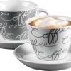 Ritzenhoff & Breker Cappuccino-Set Cornello 4-teilig, Grau, 180 ml, 2 Stück (1er Pack) 26