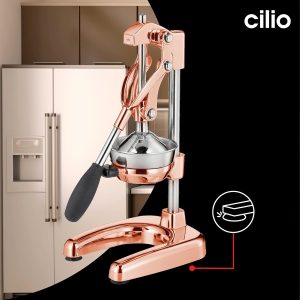 Cilio C309454 Manuelle Saftpresse, Zinkdruckguss, Kupfer, 23 x 19 x 44 cm 13