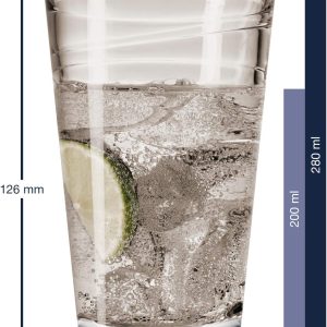Leonardo VARIO Set 6 Becher klein farbig Sortiert, Glas, Bunt, 6 Stück (1er Pack), 6 13