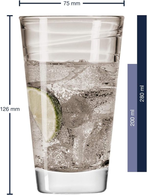 Leonardo VARIO Set 6 Becher klein farbig Sortiert, Glas, Bunt, 6 Stück (1er Pack), 6 2
