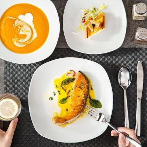 MALACASA Serie Elisa, 18 TLG. Porzellan Tafelservice Geschirrset Kombiservice, 6 Dessertteller, 6 Suppenteller und 6 Speiseteller für 6 Personen 13