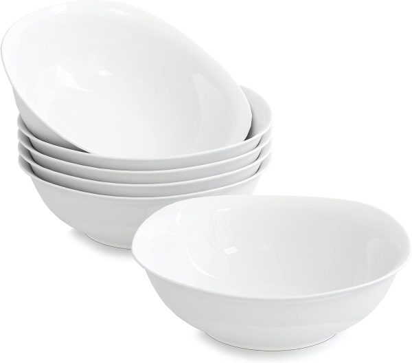 MALACASA, Serie Elisa, 6 teilig Set Porzellan 6,7" Schalen Müslischüssel Salatschüsseln Dessertschälchen für 6 Personen 1