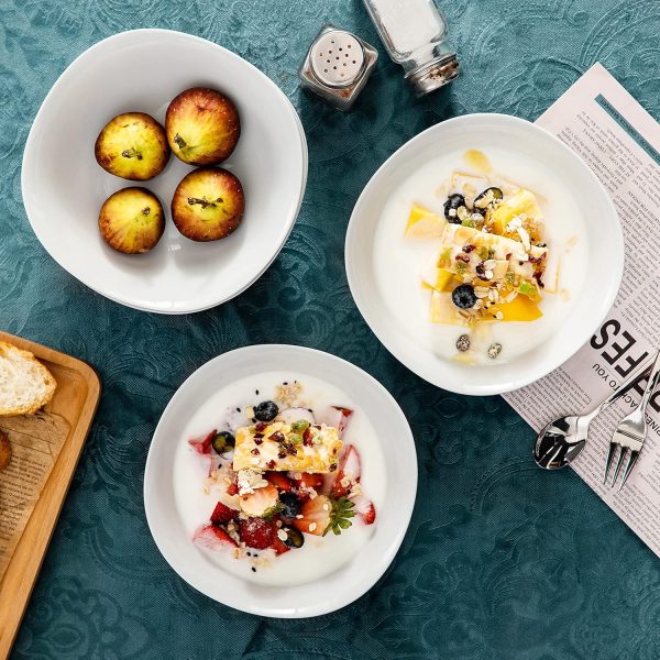 MALACASA, Serie Elisa, 6 teilig Set Porzellan 6,7" Schalen Müslischüssel Salatschüsseln Dessertschälchen für 6 Personen 5