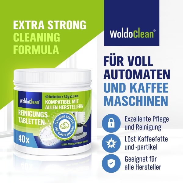 Reinigungstabletten für Kaffeevollautomaten 40x 2g - kompatibel für Delonghi, Siemens, EQ Series, Jura, Krups, Bosch, Miele, Melitta, WMF 2
