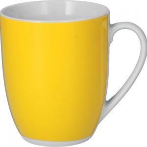 van Well Vario 6er Kaffeetassen-Set - Porzellan-Tasse groß - in fröhlichen Farben - pflegeleichtes Tassen-Set - für Spülmaschine & Mikrowelle geeignet - 300 ml Kaffeebecher Gelb 3