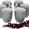 van Well Vario 6er Kaffeetassen-Set - Porzellan-Tasse groß - in fröhlichen Farben - pflegeleichtes Tassen-Set - für Spülmaschine & Mikrowelle geeignet - 300 ml Kaffeebecher Grau 28