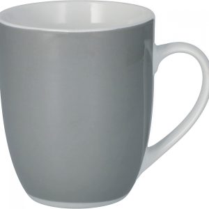 van Well Vario 6er Kaffeetassen-Set - Porzellan-Tasse groß - in fröhlichen Farben - pflegeleichtes Tassen-Set - für Spülmaschine & Mikrowelle geeignet - 300 ml Kaffeebecher Grau 3