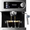 Cecotec Espressomaschine Cumbia Power Espresso 20 Barista Aromax. Leistung 2900 W, 2 Heizsysteme, 20-bar-Druckpumpe, Manometer, Doppelauslassfilterhalter und 2 Filter (Basic) 26
