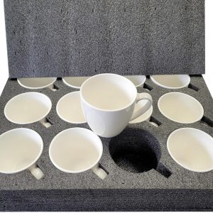 LISSEK 12 Stück Kaffeetassen 200 ml mit Henkel aus Keramik Tassen für Heißgetränke Arbeit Büro 12er Set weißer Henkel weiße Serie 8
