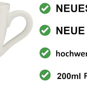 LISSEK 12 Stück Kaffeetassen 200 ml mit Henkel aus Keramik Tassen für Heißgetränke Arbeit Büro 12er Set weißer Henkel weiße Serie 10