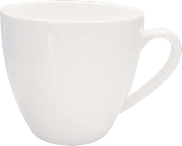 LISSEK 12 Stück Kaffeetassen 200 ml mit Henkel aus Keramik Tassen für Heißgetränke Arbeit Büro 12er Set weißer Henkel weiße Serie 4