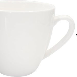 LISSEK 12 Stück Kaffeetassen 200 ml mit Henkel aus Keramik Tassen für Heißgetränke Arbeit Büro 12er Set weißer Henkel weiße Serie 14