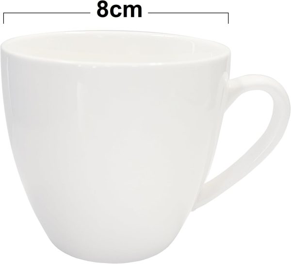 LISSEK 12 Stück Kaffeetassen 200 ml mit Henkel aus Keramik Tassen für Heißgetränke Arbeit Büro 12er Set weißer Henkel weiße Serie 6