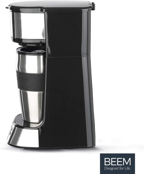 BEEM THERMO 2 GO Single Filterkaffeemaschine mit 0,4l Thermobecher | Permanentfilter | Mit 24h-Timer für einen Becher heißen Kaffee am Morgen ohne Wartezeit | 750 W 4