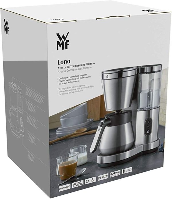 WMF Lono Aroma Filterkaffeemaschine (800 W, mit Thermoskanne, Filterkaffee, 8 Tassen, Schwenkfilter, abnehmbarer Wassertank, Abschaltautomatik) [Energieklasse B] 11