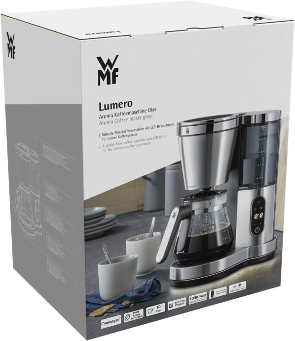WMF Lumero Filterkaffeemaschine mit Glaskanne, Filterkaffee, 10 Tassen, Timerfunktion, Warmhalteplatte, Kaffeemaschine mit abnehmbaren Wassertank, Abschaltautomatik, 1000 W 13