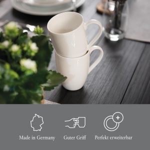 vivo by Villeroy & Boch Basic White Tassen Set, 6 Personen, spülmaschinenfest, 260ml, Kaffeebecher, Kaffeetasse, Becher, Heißgetränkebecher, Teetassen, Tassen Kaffee, Tasse, Premium Porzellan 11