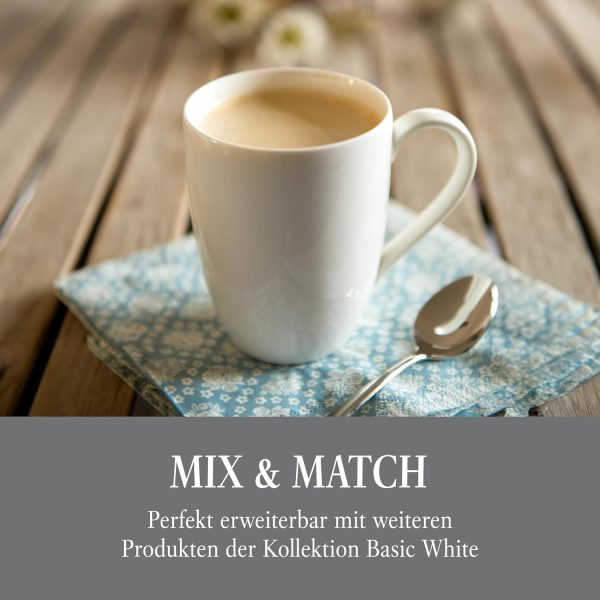 vivo by Villeroy & Boch Basic White Tassen Set, 6 Personen, spülmaschinenfest, 260ml, Kaffeebecher, Kaffeetasse, Becher, Heißgetränkebecher, Teetassen, Tassen Kaffee, Tasse, Premium Porzellan 5