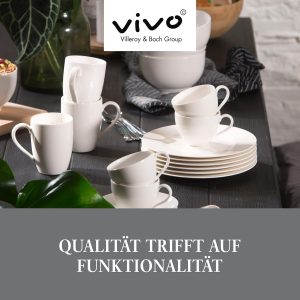 vivo by Villeroy & Boch Basic White Tassen Set, 6 Personen, spülmaschinenfest, 260ml, Kaffeebecher, Kaffeetasse, Becher, Heißgetränkebecher, Teetassen, Tassen Kaffee, Tasse, Premium Porzellan 15