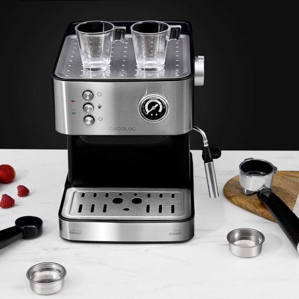 Cecotec Cumbia Power Espresso 20 Barista Aromax Kaffeemaschine. Leistung 2900 W, 2 Heizsysteme, 20-bar-Druckpumpe, Manometer, Doppelauslassfilterhalter und 2 Filter (Professionale) 5