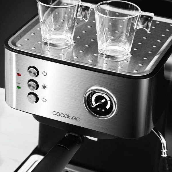 Cecotec Cumbia Power Espresso 20 Barista Aromax Kaffeemaschine. Leistung 2900 W, 2 Heizsysteme, 20-bar-Druckpumpe, Manometer, Doppelauslassfilterhalter und 2 Filter (Professionale) 6