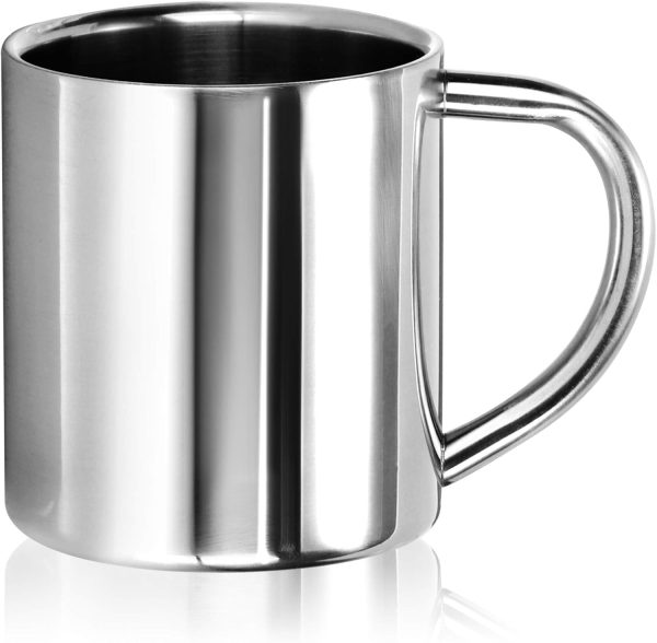 com-four® 2x Edelstahl Thermobecher - 180 ml je Becher - Isolierbecher doppelwandig - Kaffeetasse bruchsicher - Thermo-Trinkbecher - Camping Becher - Tasse - BPA-frei (180ml) 7