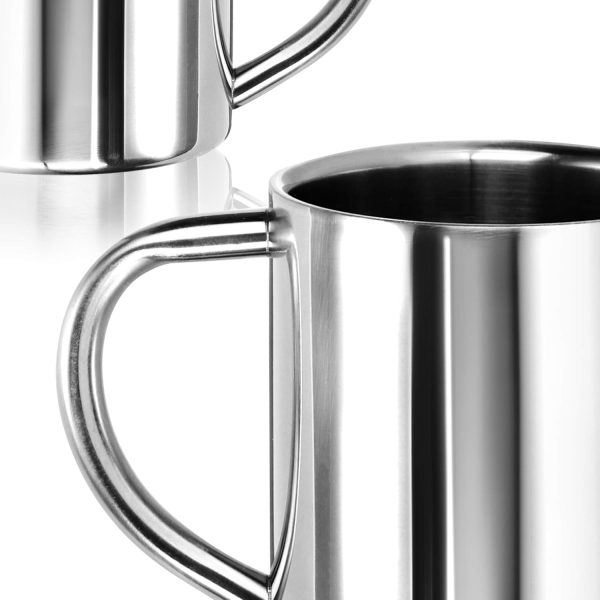 com-four® 2x Edelstahl Thermobecher - 180 ml je Becher - Isolierbecher doppelwandig - Kaffeetasse bruchsicher - Thermo-Trinkbecher - Camping Becher - Tasse - BPA-frei (180ml) 8