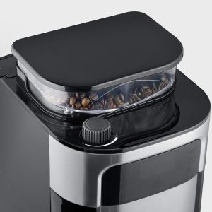 SEVERIN Filterkaffeemaschine mit Edelstahl-Mahlwerk und Thermokanne, feinste Mahlung und individuell auswählbarer Mahlgrad, 1000 W, für bis zu 8 Tassen / ca. 1 Liter, Schwarz, KA 4814 17