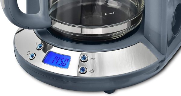 Russell Hobbs Kaffeemaschine [Digitaler Timer, Brausekopf für optimale Extraktion&Aroma] Inspire Grau (max 10 Tassen, 1,25l Glaskanne, Warmhalteplatte, 1100W) Filterkaffeemaschine 24393-56 2