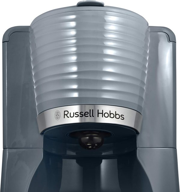 Russell Hobbs Kaffeemaschine [Digitaler Timer, Brausekopf für optimale Extraktion&Aroma] Inspire Grau (max 10 Tassen, 1,25l Glaskanne, Warmhalteplatte, 1100W) Filterkaffeemaschine 24393-56 5