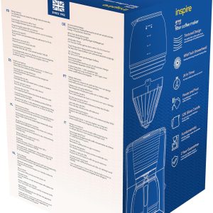 Russell Hobbs Kaffeemaschine [Digitaler Timer, Brausekopf für optimale Extraktion&Aroma] Inspire Grau (max 10 Tassen, 1,25l Glaskanne, Warmhalteplatte, 1100W) Filterkaffeemaschine 24393-56 25