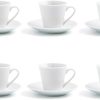 Quid Renova Set mit 6 Tassen mit Untertasse, Porzellan, 9 cl, transparent 16