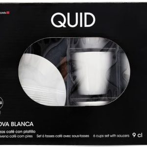 Quid Renova Set mit 6 Tassen mit Untertasse, Porzellan, 9 cl, transparent 14