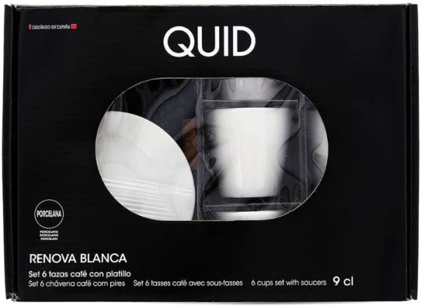 Quid Renova Set mit 6 Tassen mit Untertasse, Porzellan, 9 cl, transparent 5