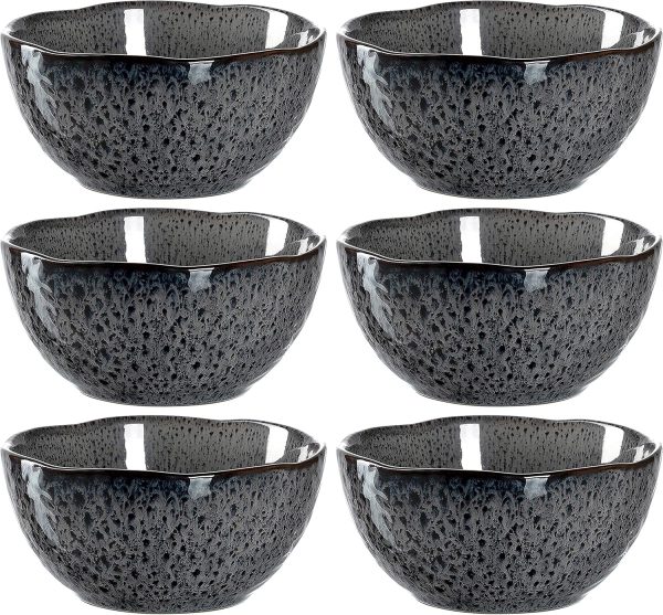 LEONARDO HOME 018579 MATERA Keramikschale 12 cm anthrazit 6er Set, Keramik 1