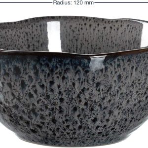 LEONARDO HOME 018579 MATERA Keramikschale 12 cm anthrazit 6er Set, Keramik 12