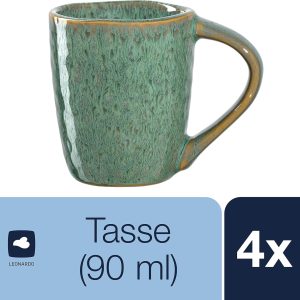 LEONARDO HOME 018597 MATERA Espressotasse 90 ml grün 4er-Set, Keramik 7