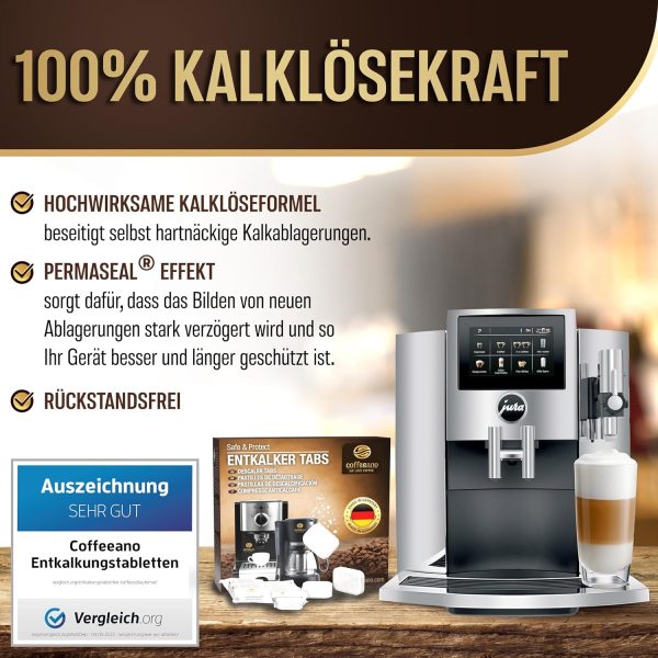 Coffeeano 50 Entkalkungstabletten für Kaffeevollautomaten und Kaffeemaschinen. Entkalkungs-Tabs für Delonghi, Siemens, EQ-Serie, Jura, Krups, Bosch, Miele, Melitta, WMF uvm. 4