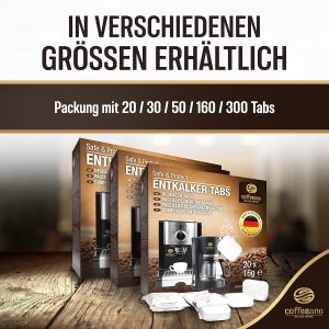 Coffeeano 50 Entkalkungstabletten für Kaffeevollautomaten und Kaffeemaschinen. Entkalkungs-Tabs für Delonghi, Siemens, EQ-Serie, Jura, Krups, Bosch, Miele, Melitta, WMF uvm. 24