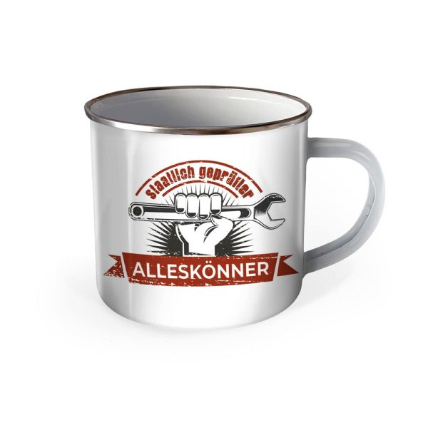 Trötsch Emaille Becher Handwerker Tasse Staatlich geprüfter Alleskönner: Kaffeetasse Teetasse Geschenkidee Geschenk Tasse Emaillebecher Zubehör – 9. November 2020 1